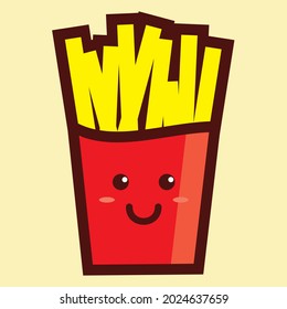 Mascot illustration design vector of potato fries 
