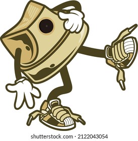 Mascot illustration design vector skinny cream caps of cans 