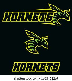 Mascot illustration with determined hornet in attack.