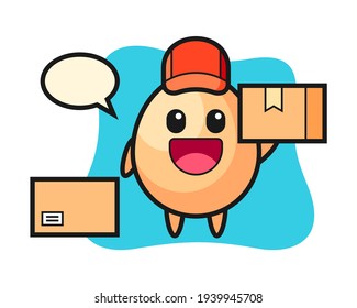 Mascot illustration of egg as a courier