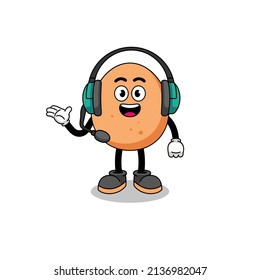Mascot Illustration of egg as a customer services , character design