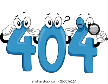Mascot Illustration of an Error 404 Notice for Websites