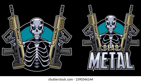 Mascot illustration with evil robot ready to kill.