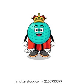 Mascot Illustration of exercise ball king , character design