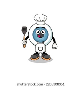 Mascot Illustration of eyeball chef , character design