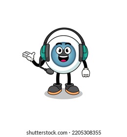 Mascot Illustration des Auges als Kundendienst , Design des Charakters