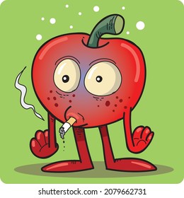 Mascot Illustration Featuring an Apple