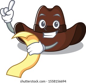 Mascot illustration the featuring cowboy hat holding bill