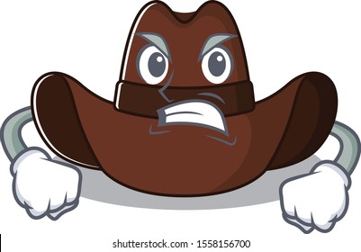 Mascot illustration the featuring cowboy hat angry