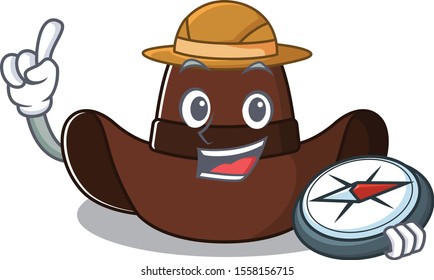 Mascot illustration the featuring cowboy hat holding compass