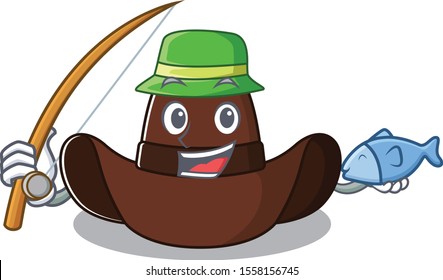 Mascot illustration the featuring cowboy hat fishing