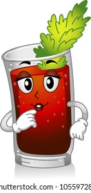 Mascot Illustration Featuring a Glass of Bloody Mary