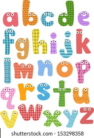 Mascot Illustration Featuring Letters of the Alphabet in Lowercase