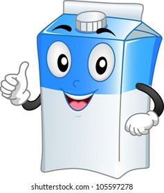 Mascot Illustration Featuring a Milk Carton