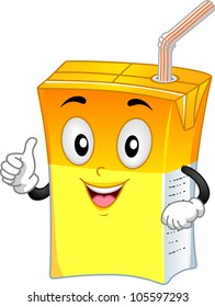 Mascot Illustration Featuring an Orange Drink