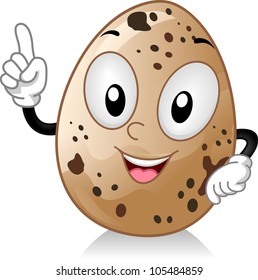 Mascot Illustration Featuring a Quail Egg