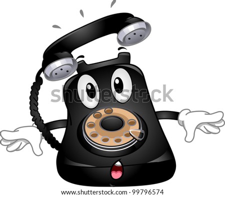 Mascot Illustration Featuring a Ringing Telephone
