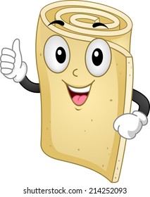 Mascot Illustration Featuring a Roll of Foam