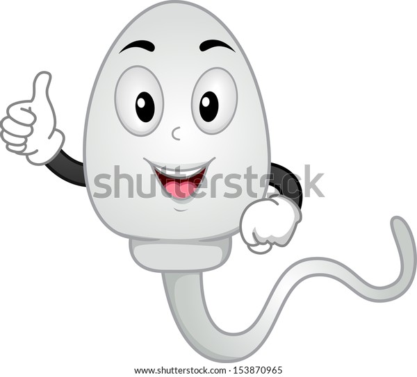 Mascot Illustration Featuring Sperm Cell Giving Stock Vector Royalty