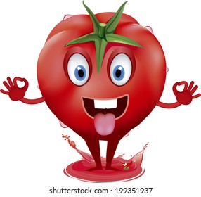Mascot Illustration Featuring a Tomato