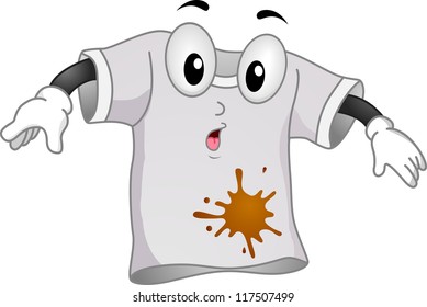 Mascot Illustration Featuring a T-shirt with a Stain on it