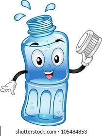 Mascot Illustration Featuring a Water Bottle