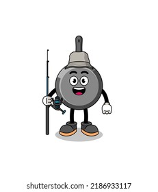 Mascot Illustration of frying pan fisherman , character design