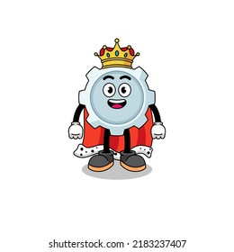 Mascot Illustration of gear king , character design