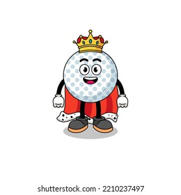 Mascot Illustration of golf ball king , character design