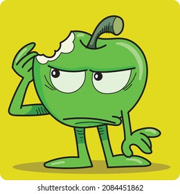 Mascot Illustration of a Green Apple 