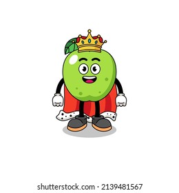Mascot Illustration of green apple king , character design