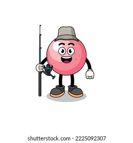 Mascot Illustration of gum ball fisherman , character design