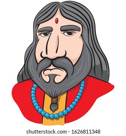 Mascot illustration a guru, sage, religious master. Ideal for catalogs, newsletters and institutional material