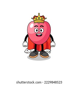 Mascot Illustration of heart symbol king , character design