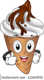 Mascot Illustration of an Ice Cream in Cone