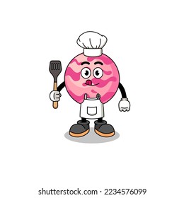 Mascot Illustration of ice cream scoop chef , character design