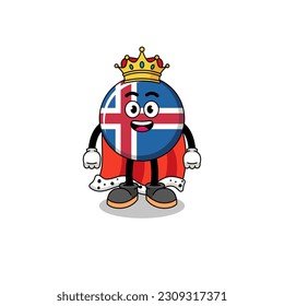 Mascot Illustration of iceland flag king , character design
