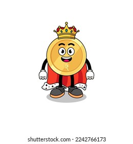 Mascot Illustration of indian rupee king , character design