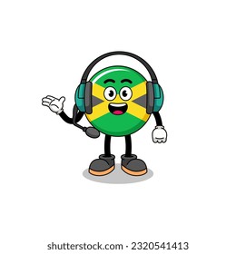 Mascot Illustration of jamaica flag as a customer services , character design