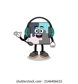 Mascot Illustration of jigsaw puzzle as a customer services , character design