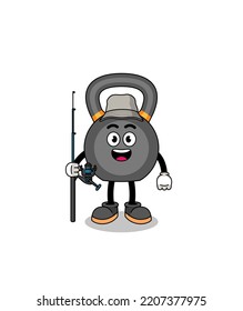 Mascot Illustration of kettlebell fisherman , character design