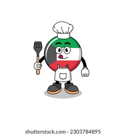 Mascot Illustration of kuwait flag chef , character design