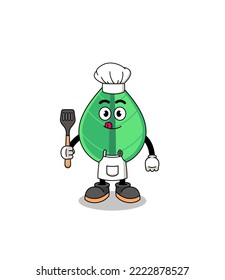 Mascot Illustration of leaf chef , character design