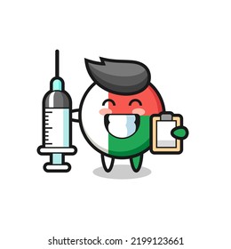 Mascot Illustration of madagascar flag badge as a doctor , cute design