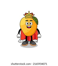 Mascot Illustration of mango fruit king , character design