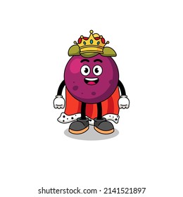 Mascot Illustration of mangosteen king , character design