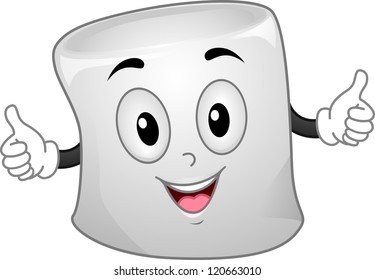 Mascot Illustration of a Marshmallow with Arms Wide Open