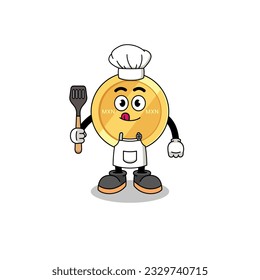 Mascot Illustration of mexican peso chef , character design