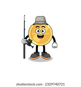Mascot Illustration of mexican peso fisherman , character design