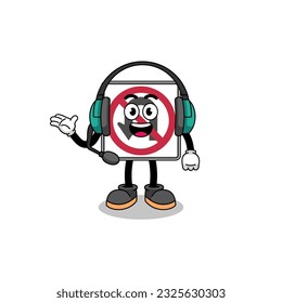 Mascot Illustration no U turn road sign als Kundendienst , Zeichendesign